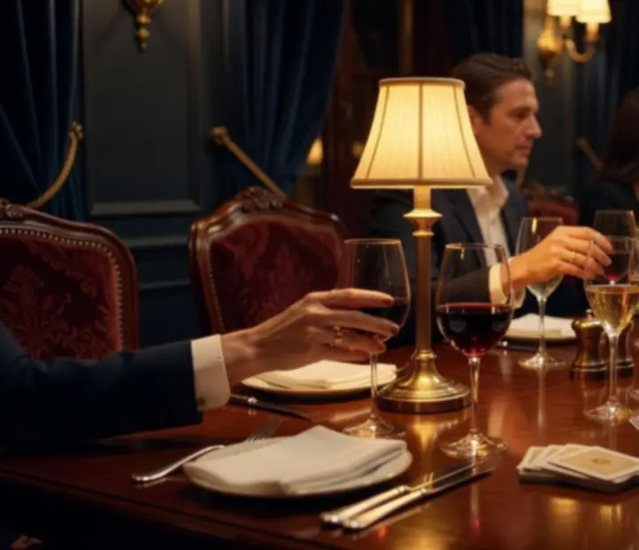 Clichés de soirées passées, convives autour de tables éclairées à la bougie